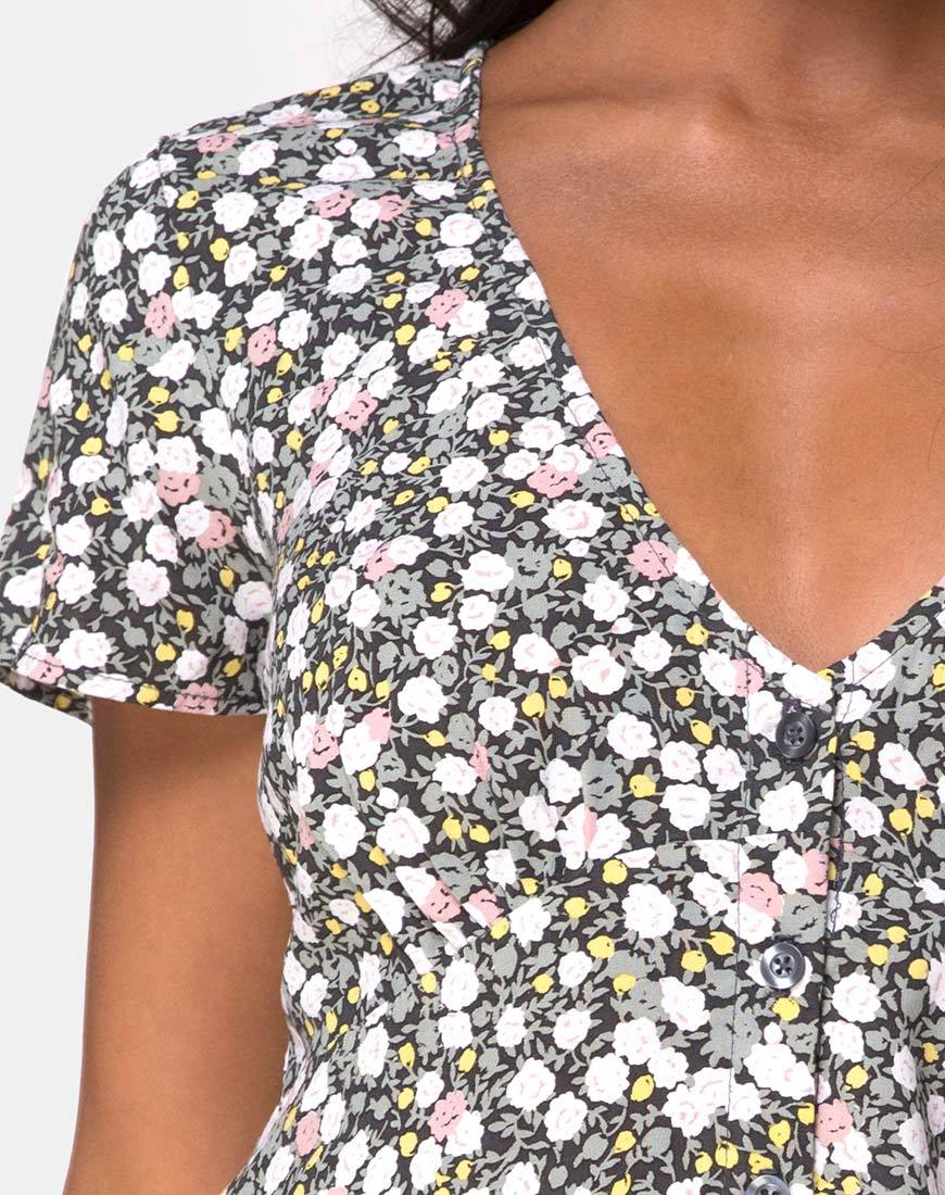 Image de la robe Sahara Tea Dress in Floral Field Olive