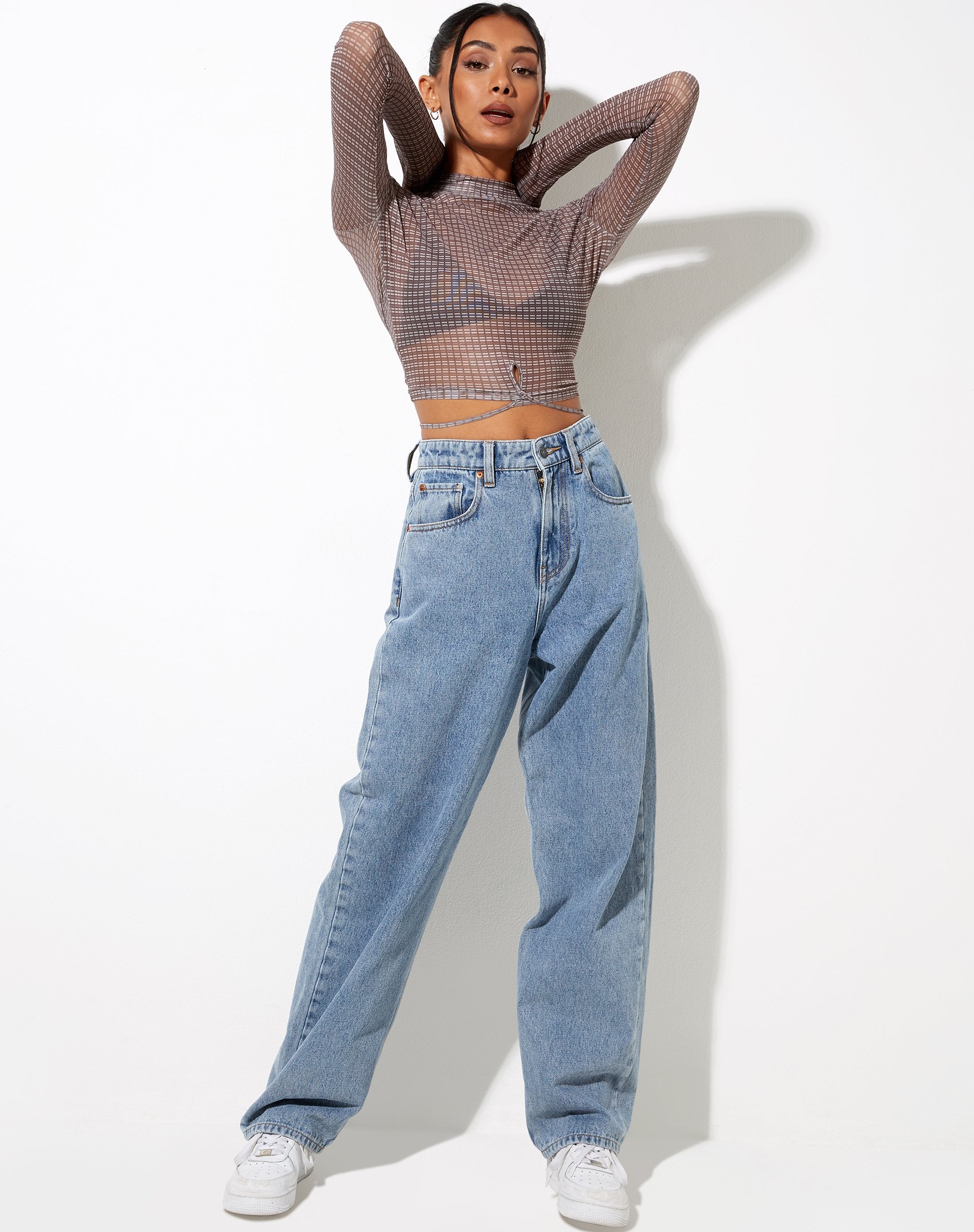 Image de Sahila Crop Top in Mini Check Chocolate