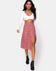 Image de la jupe Saika en Ditsy Rose Red Silver