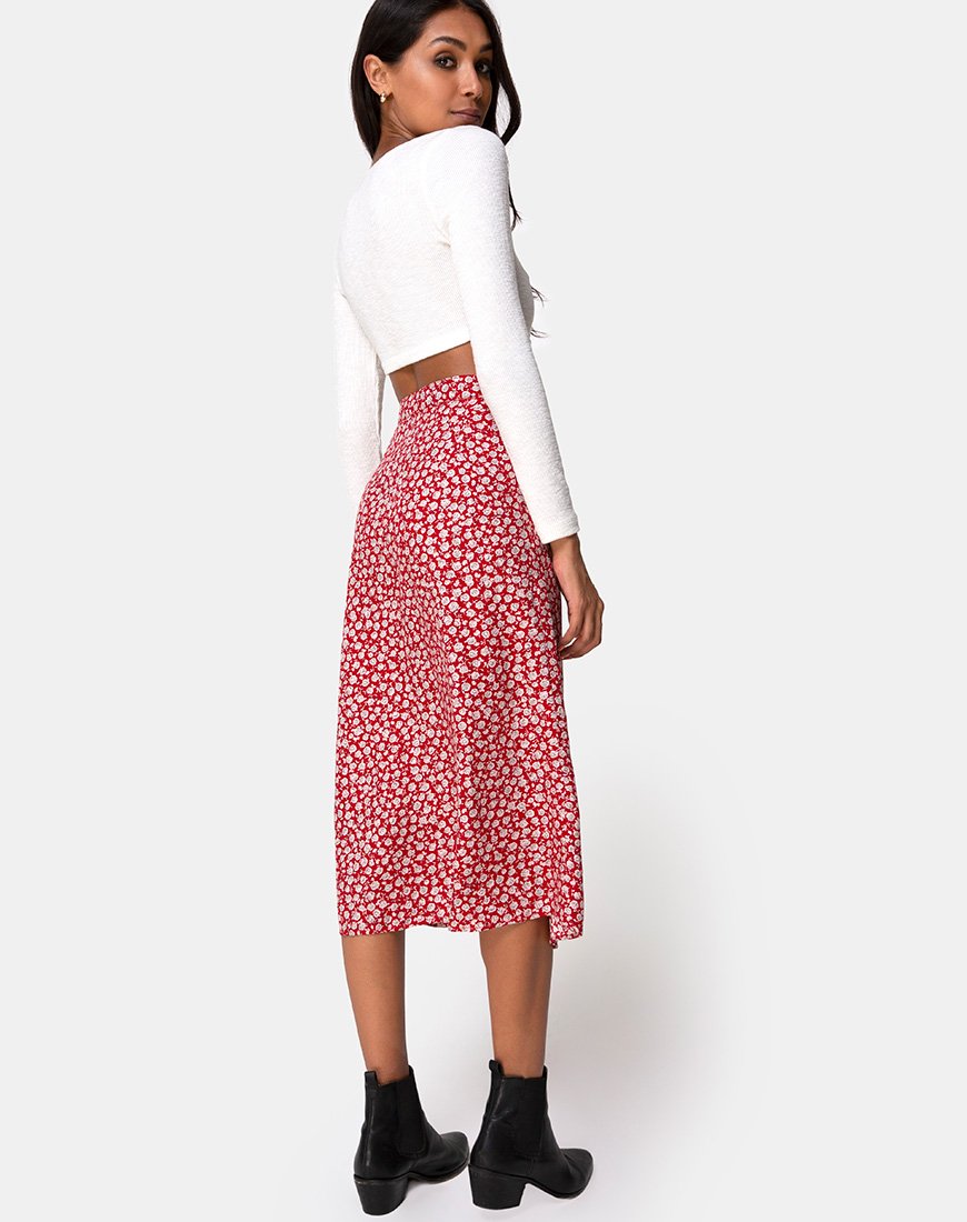 Jupe Saika, Ditsy Rose Red Silver