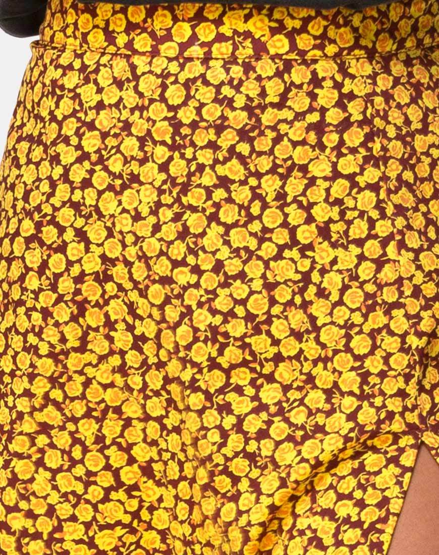 Image de la jupe midi Saika, Ditsy Rose Marigold