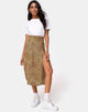 Image de la jupe midi Saika en Mini Tiger Brown