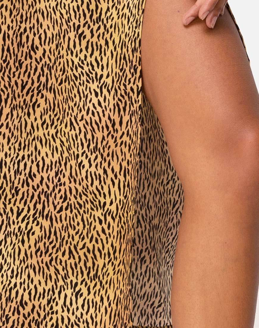 Image de la jupe midi Saika en Mini Tiger Brown