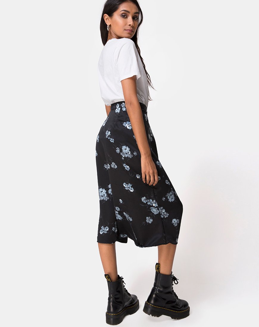 Jupe midi Saika, Mono Flower Black
