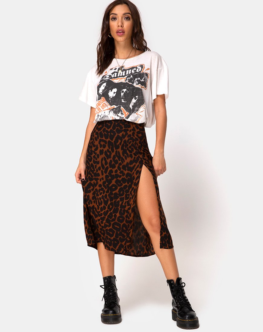 Jupe Saika en jaguar marron surdimensionné