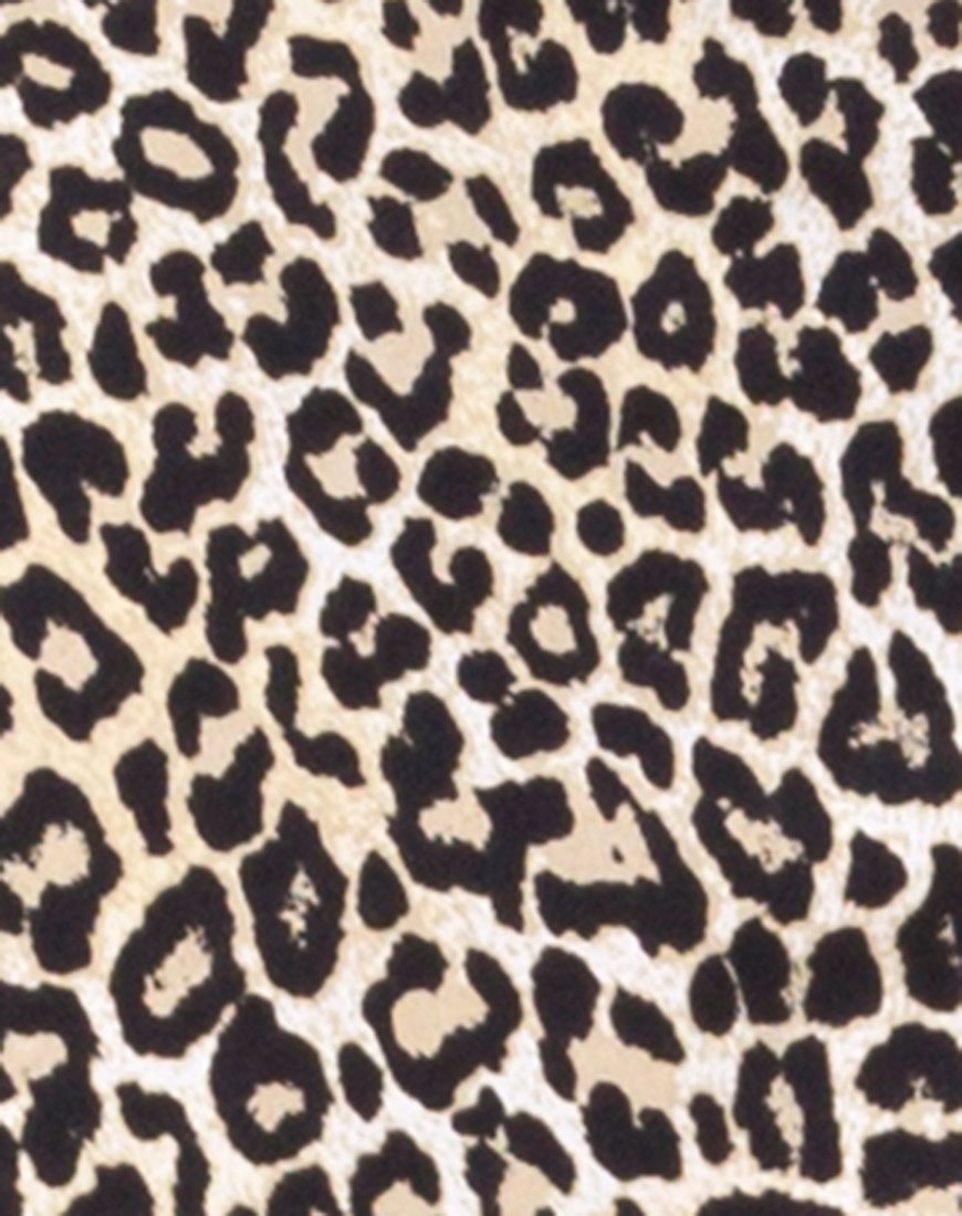 Jupe midi Saika, Rar Leopard Brown