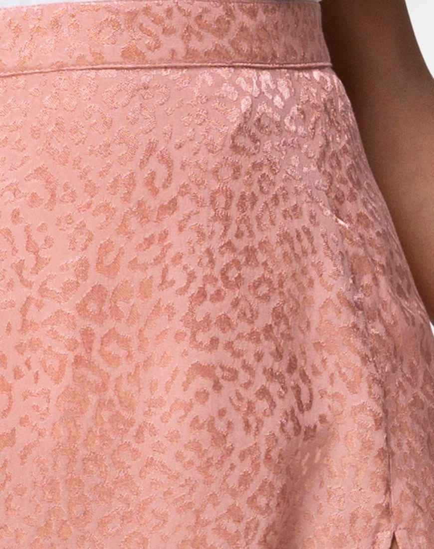 Image de la jupe Saika en satin Cheetah Dusty Pink