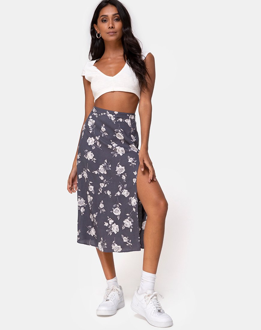 Image de la jupe Saika en blanc rose gris