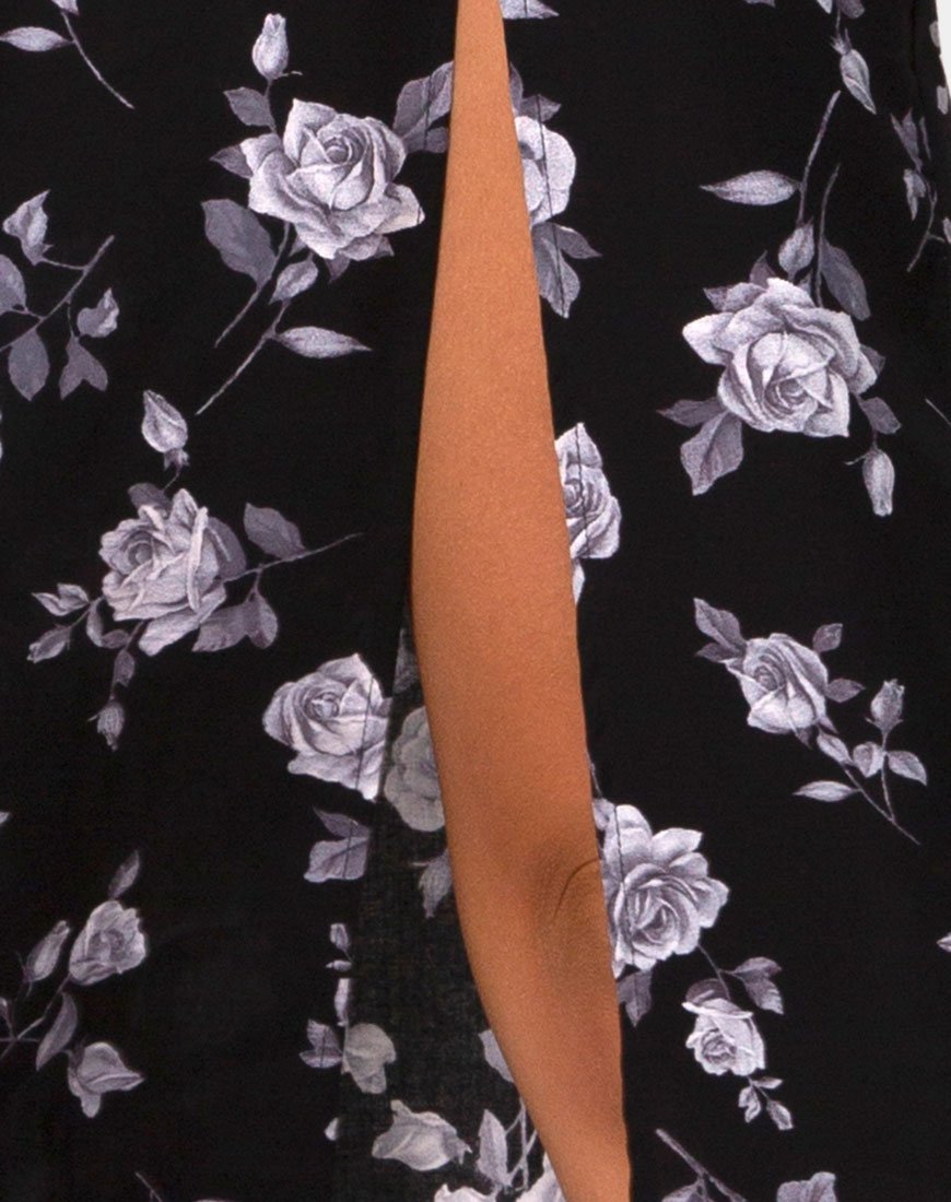 Image de la jupe midi Saika en blanc rose noir