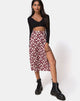 Image de la jupe midi Saika, Wild Fleur Maroon
