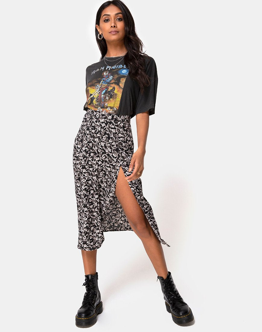 Image de la jupe midi Saika, Wild Tulip Black
