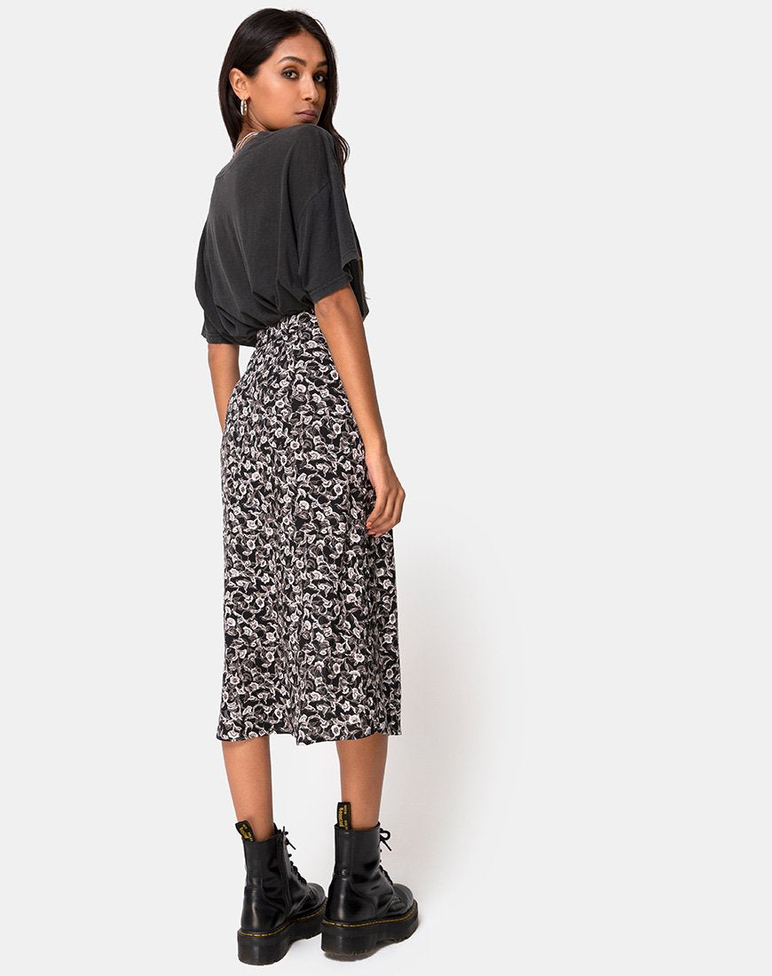 Jupe midi Saika, Wild Tulip Black