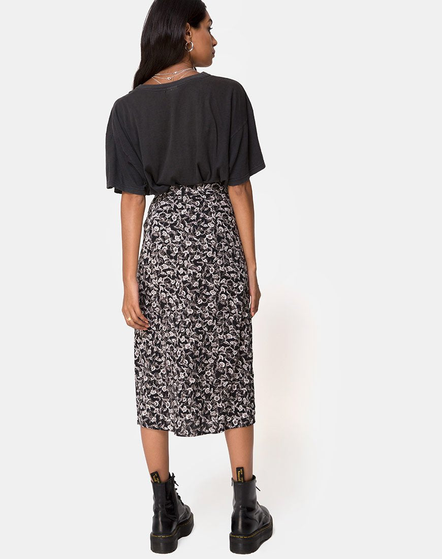 Image de la jupe midi Saika, Wild Tulip Black