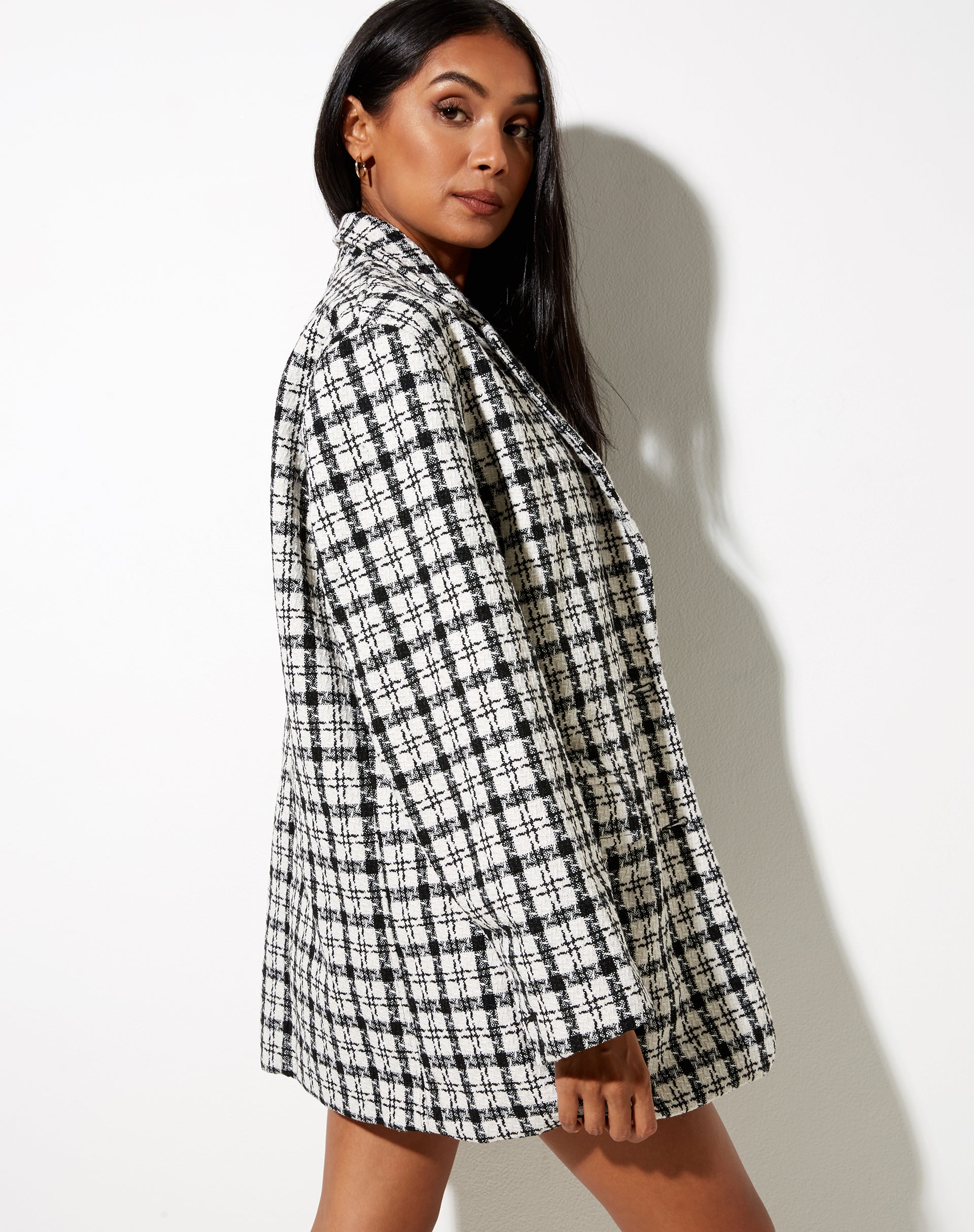 Image de Saken Blazer à carreaux noirs et blancs