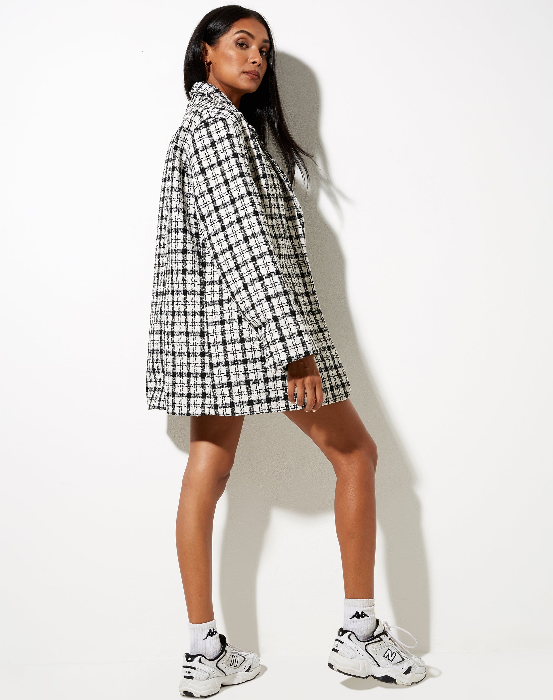 Image de Saken Blazer à carreaux noirs et blancs