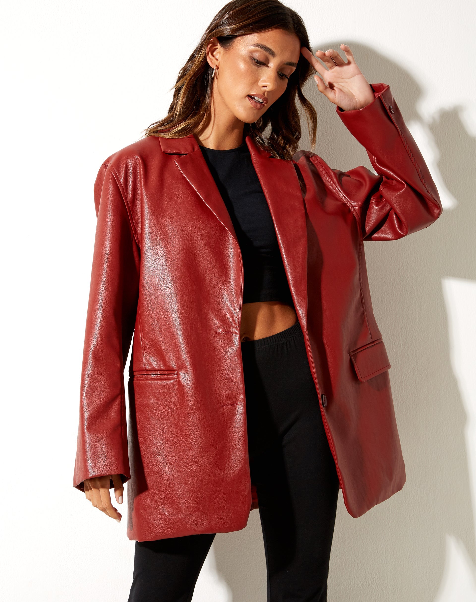Image de Saken Blazer en PU rouge