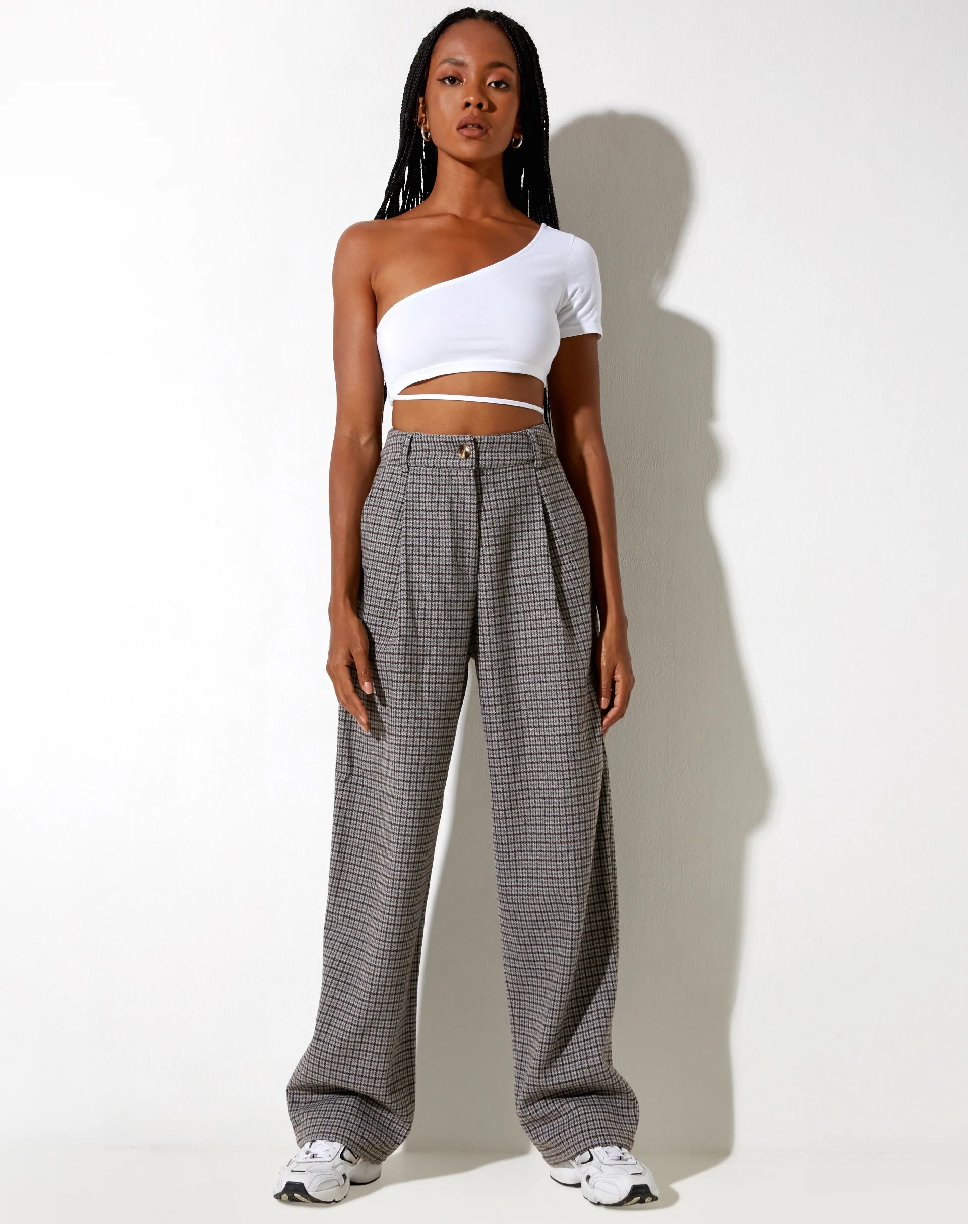 Image du pantalon Sakila en laine gris et noir