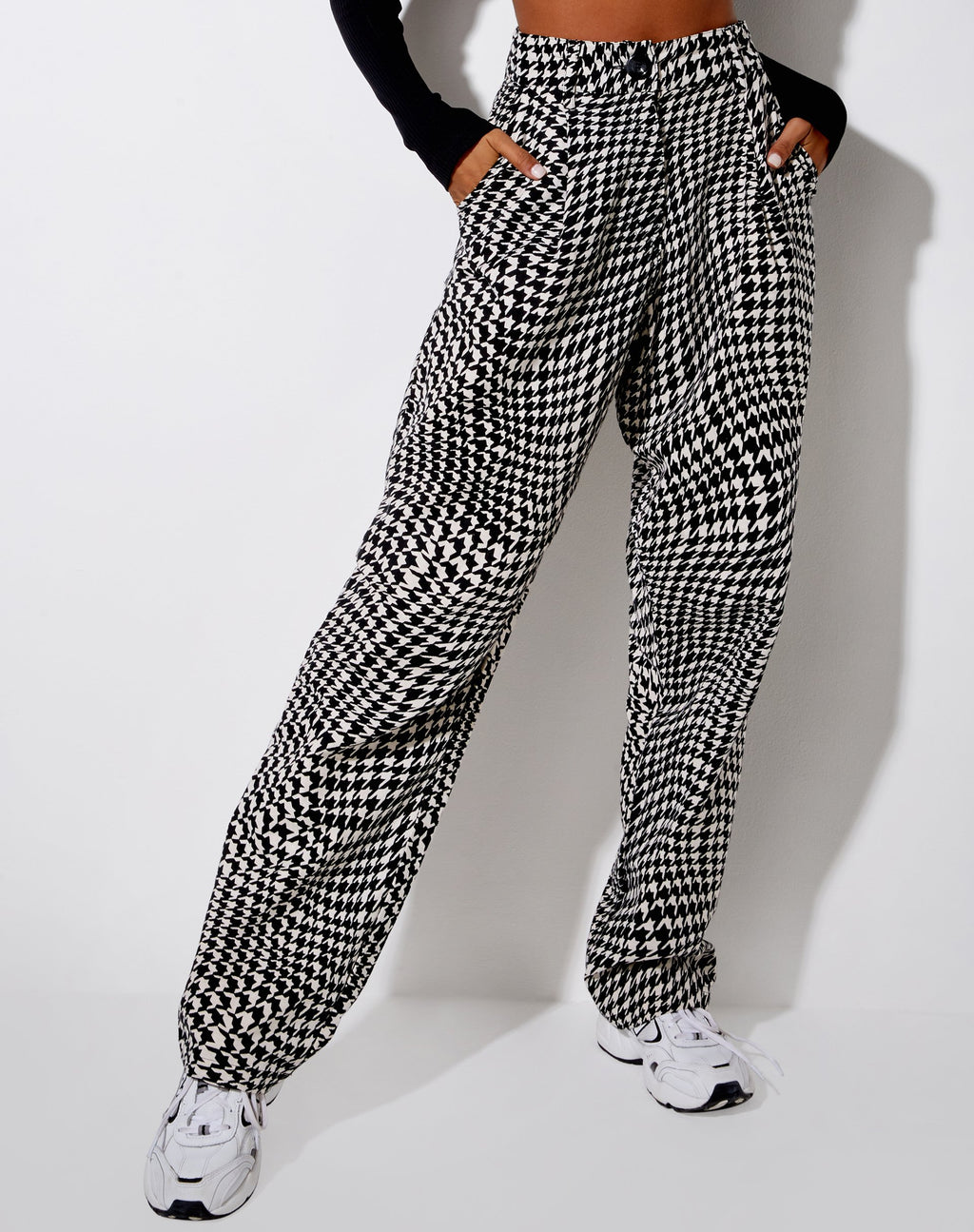 Pantalon Sakila en Dogtooth ondulé