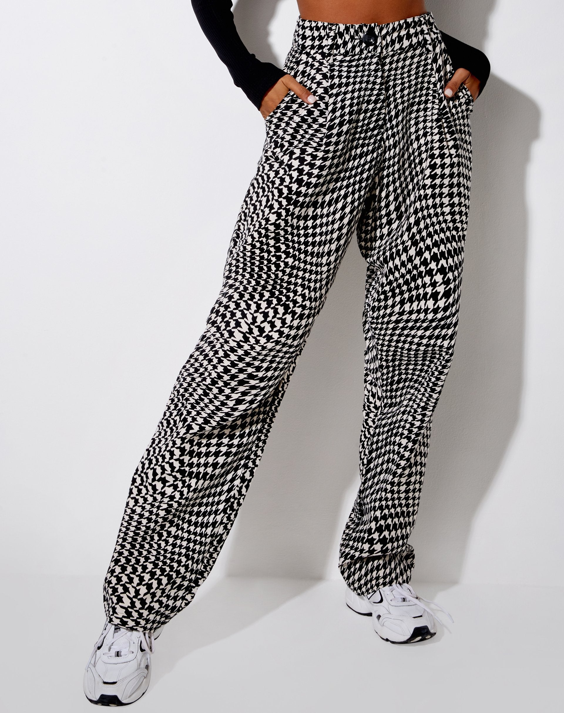 Image du pantalon Sakila en dent de chien ondulée