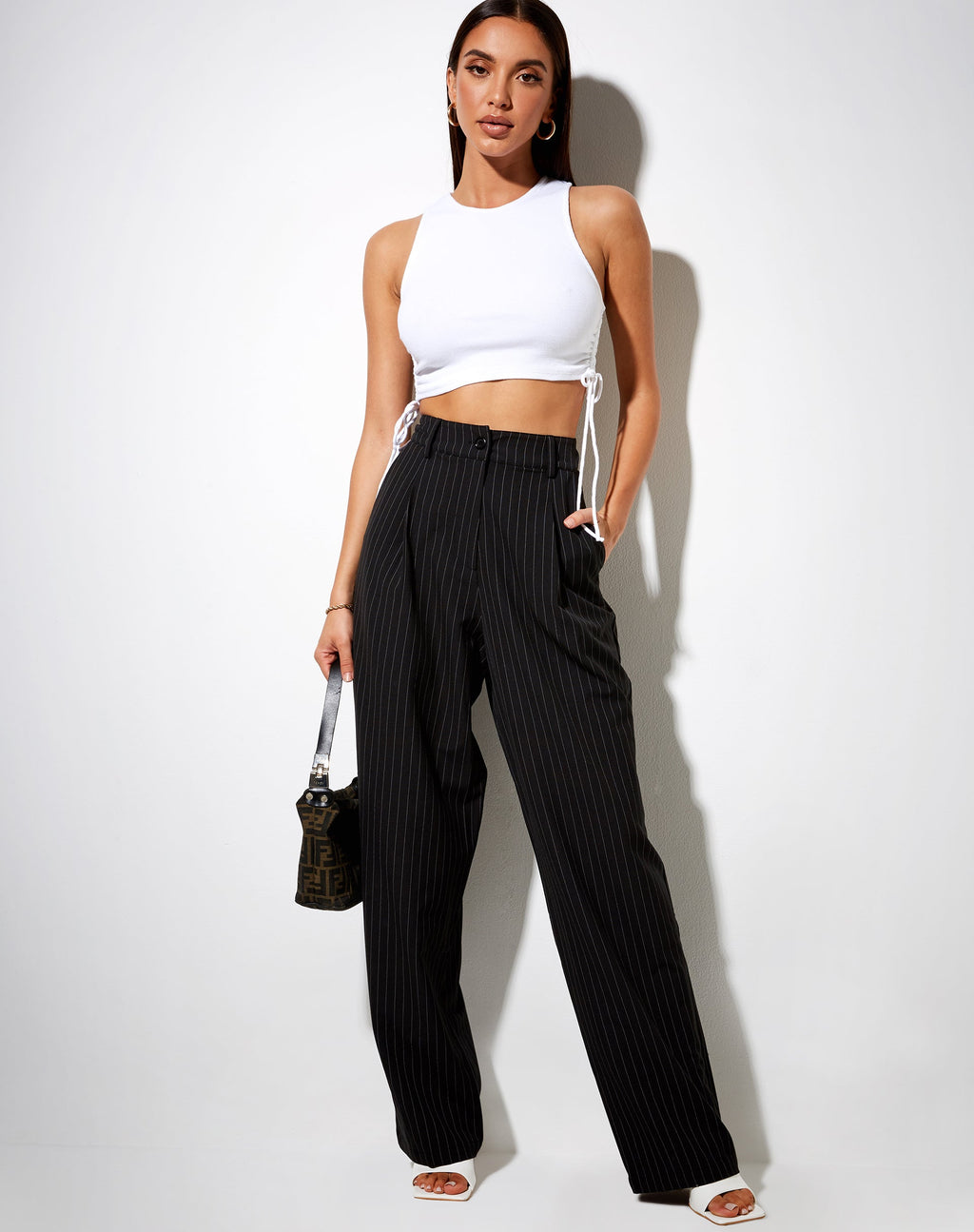 Pantalon Sakila à rayures noires