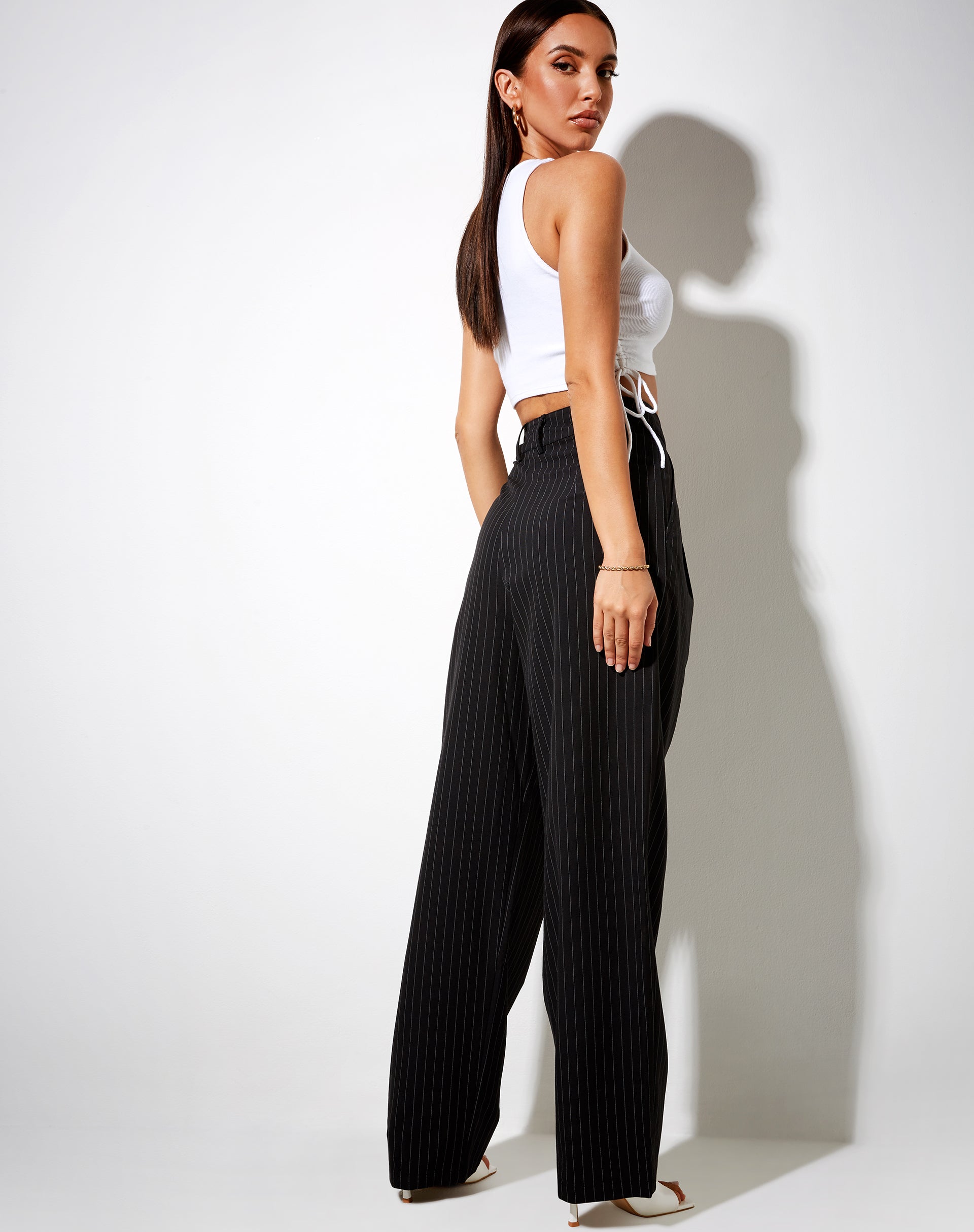 Image de Sakila Trouser in Pinstripe Black