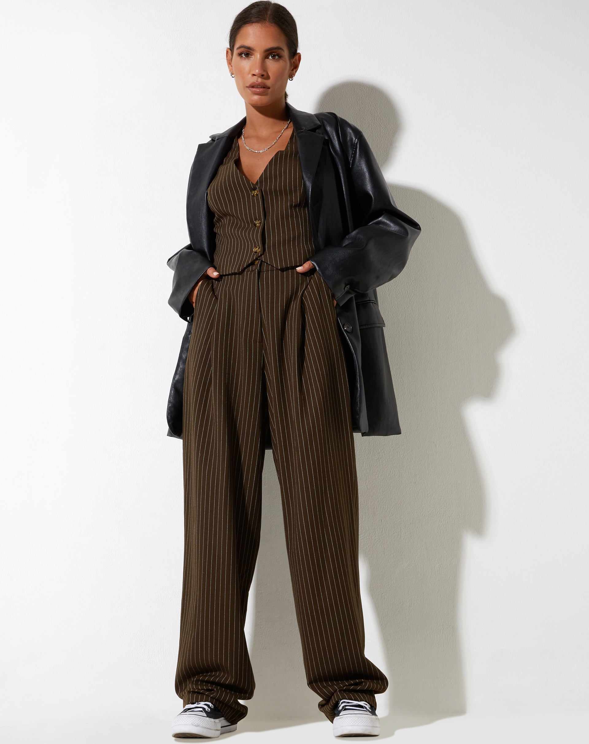 Image de Sakila Trouser in Pinstripe Brown