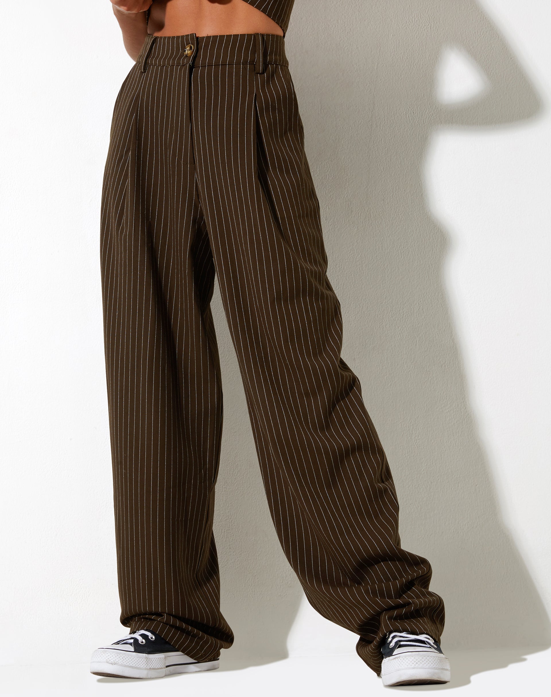 Image de Sakila Trouser in Pinstripe Brown