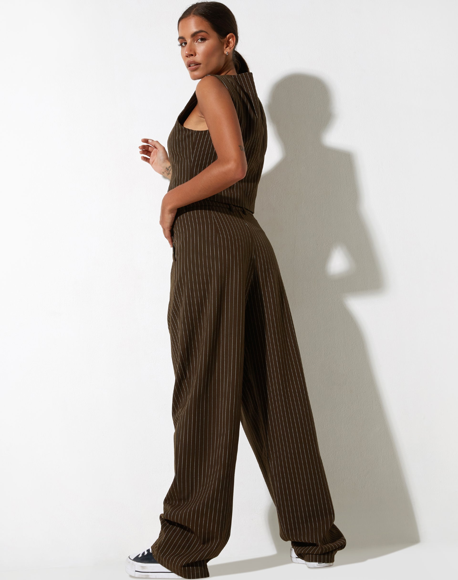 Image de Sakila Trouser in Pinstripe Brown