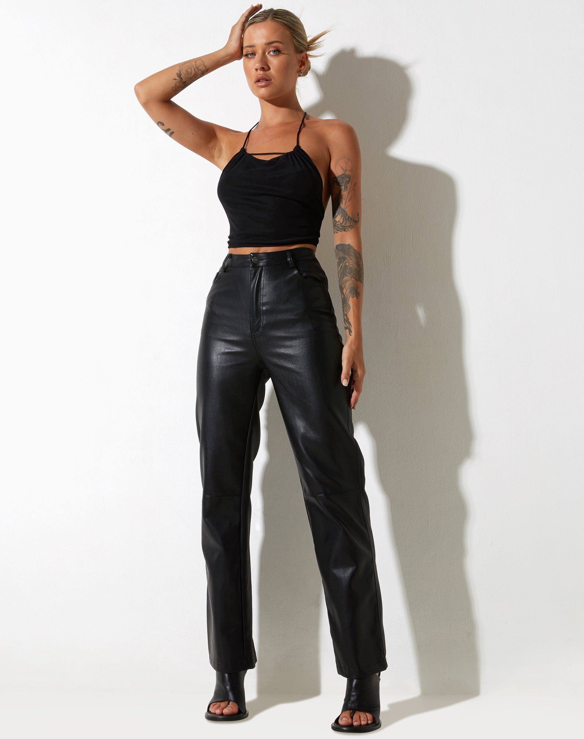 image de Salet Crop Top in Mesh Black