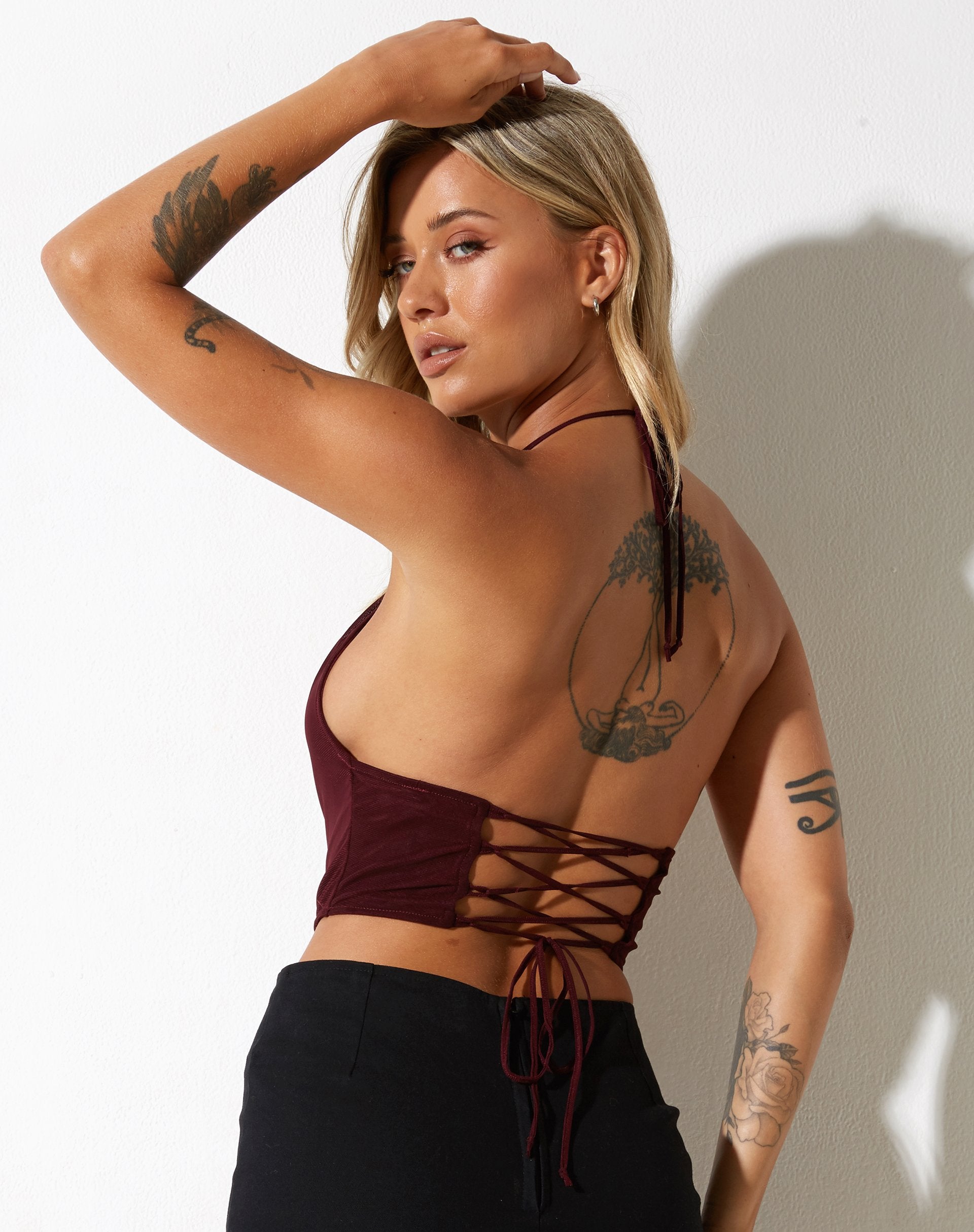 image de Salet Crop Top in Mesh Brown