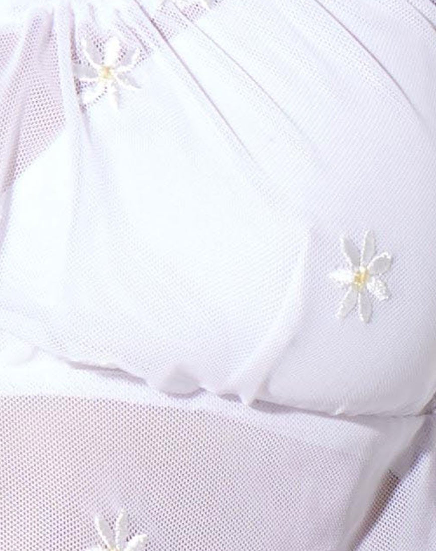 Image de Salima Longsleeve Top in White Daisy Embro White