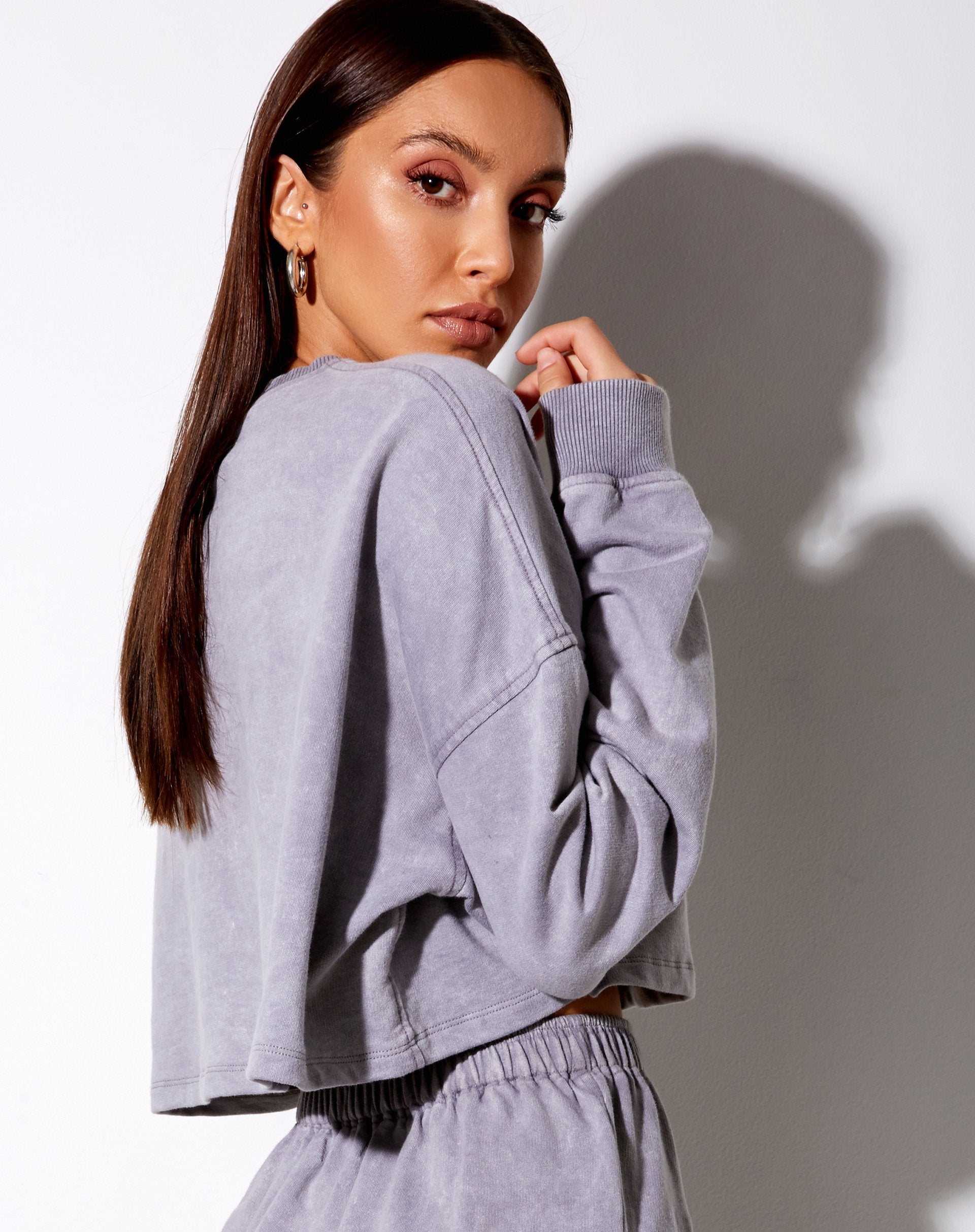 Image de Fawly Crop Top in Grey Wash Angel Embro Label