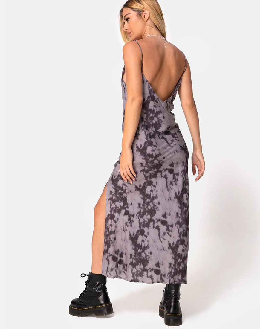 Image de Samia Midi Dress in Grey Bleached Tie Dye