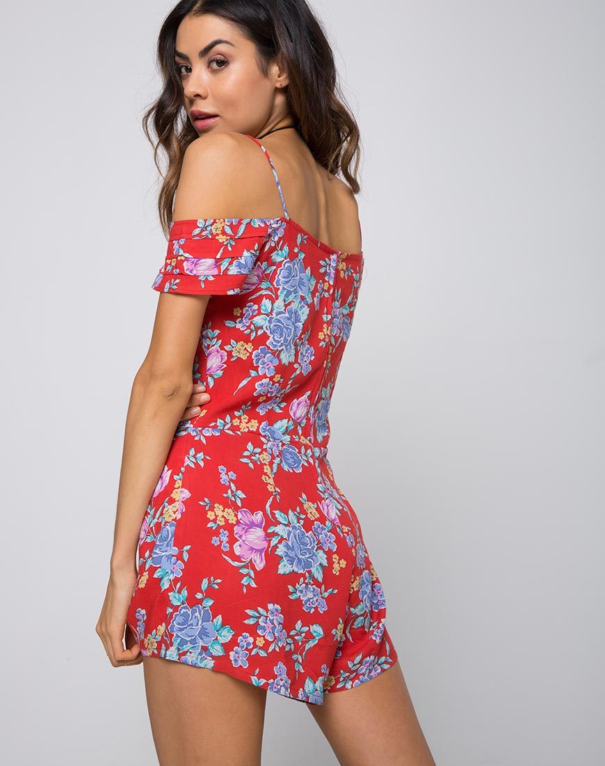 Image de Samitta Cold Shoulder Playsuit in Vintage Fleur