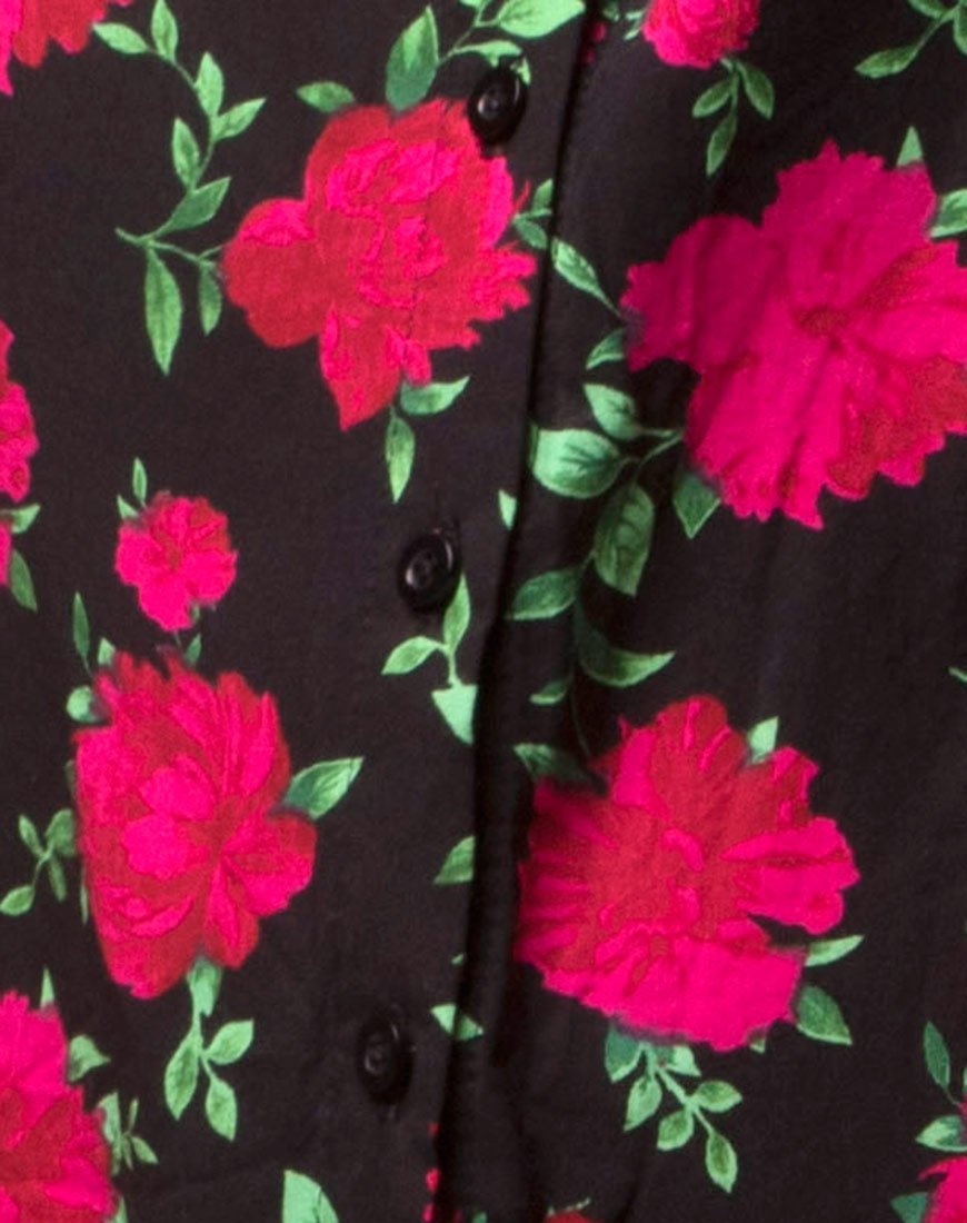 Image de Sanna Slip Dress in Valeria Rose Black and Red