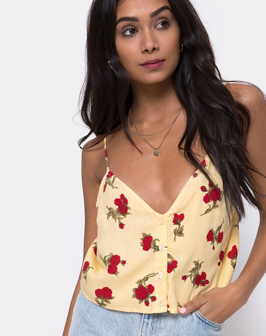 Image de Sanami Cami Top in Falling Rose Yellow