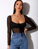 Image de Sanila Crop Top in Black Flock Flutterby