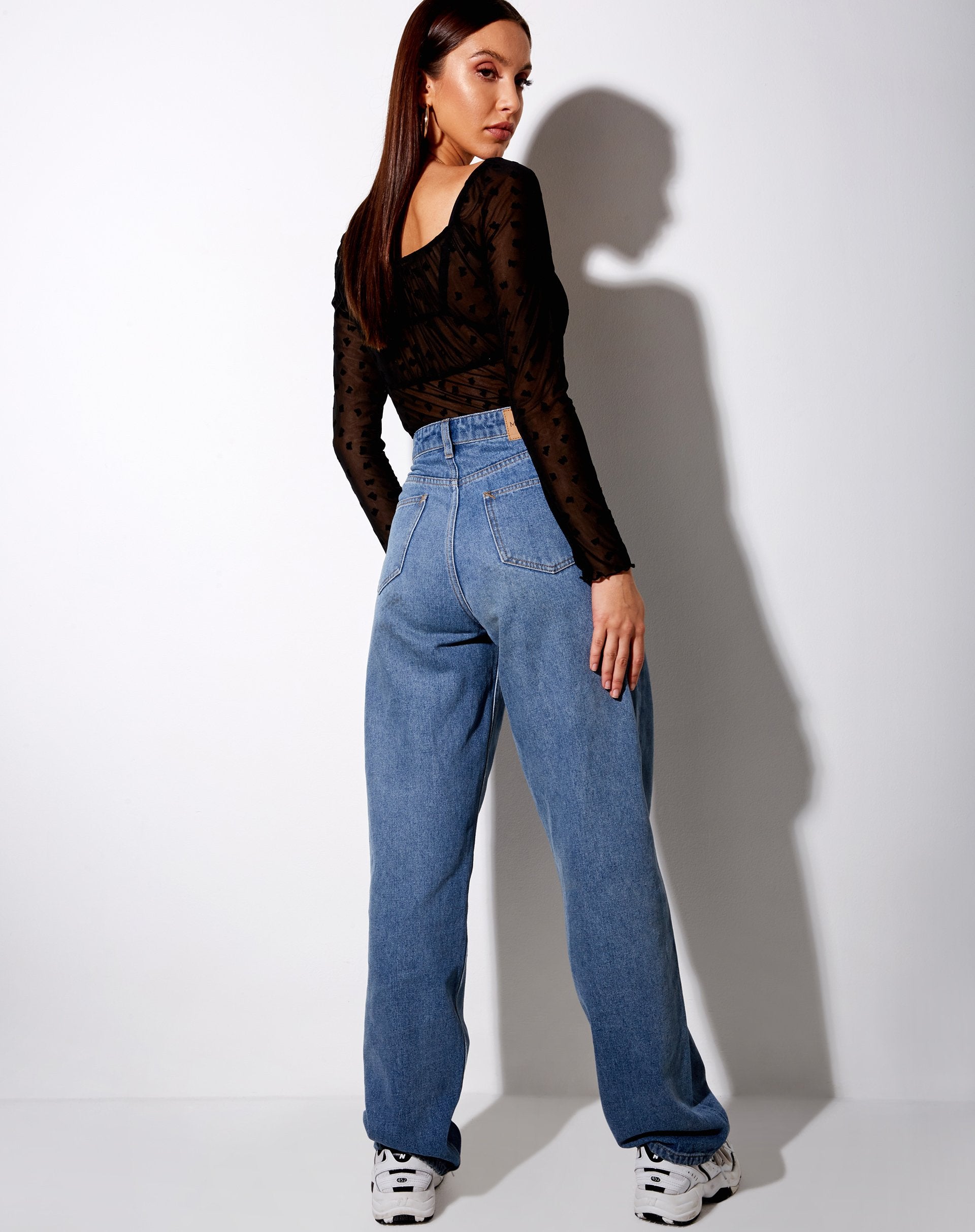 Image de Sanila Crop Top in Black Flock Flutterby