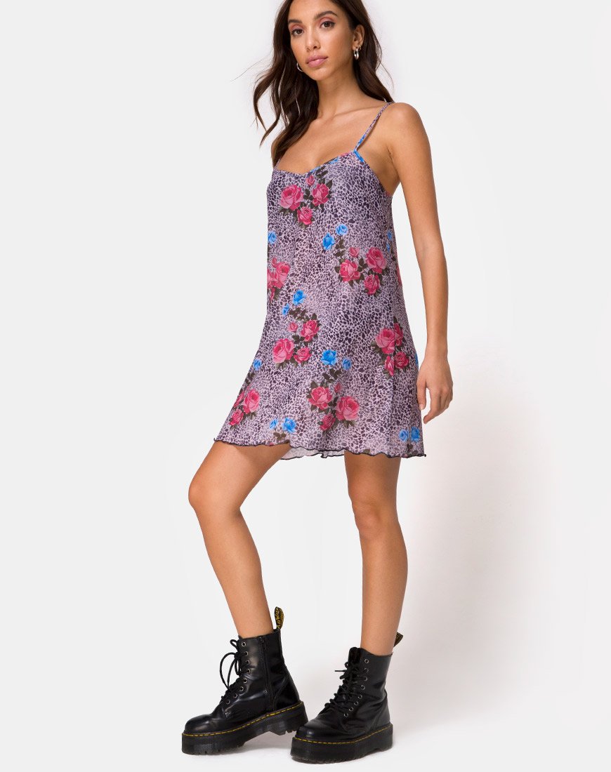 Image de Sanita Dress in Jungle Rose Print Net