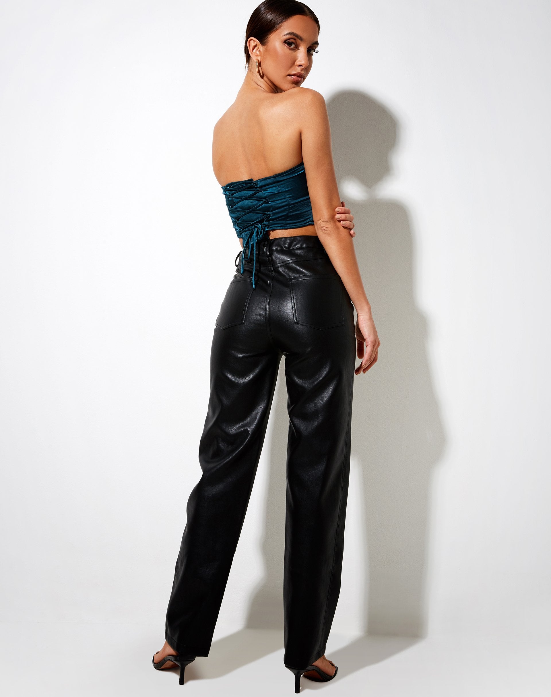 Image de Sanja Bandeau Top in Satin Teal