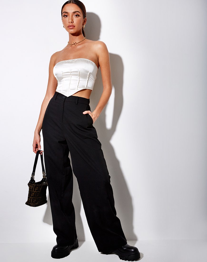 Image de Sanja Bandeau Top in Satin Ivory