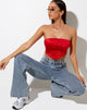 Image de Sanja Bandeau Top in Satin Red
