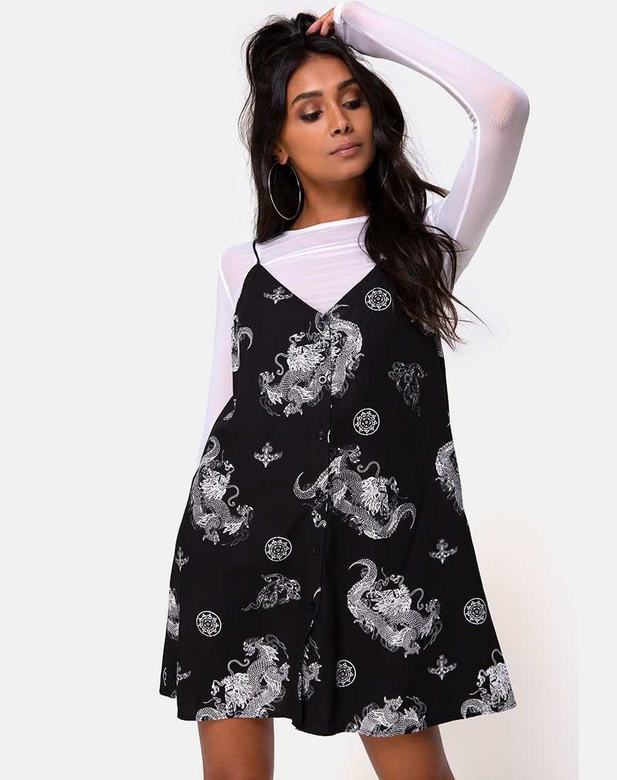 Image de Sanna Slip Dress in Dragon Black