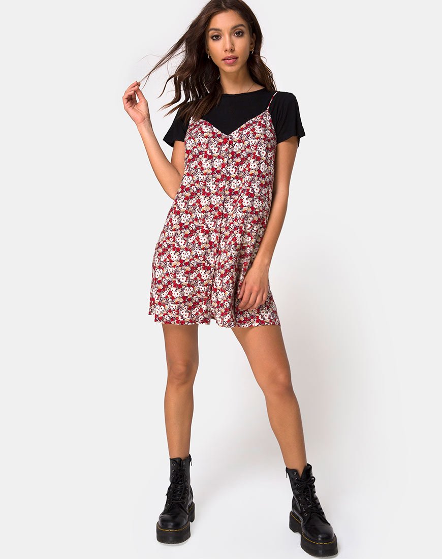 Image de Sanna Slip Dress in Floral Charm Red