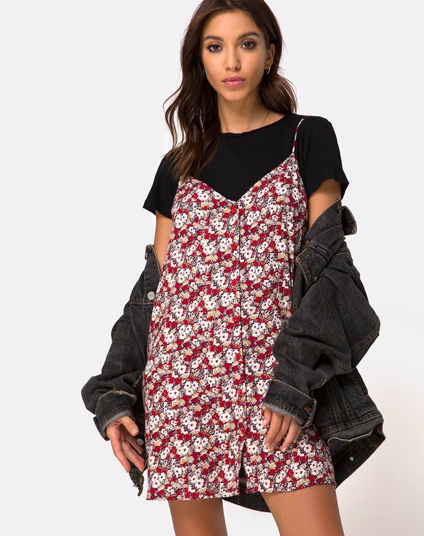 Image de Sanna Slip Dress in Floral Charm Red