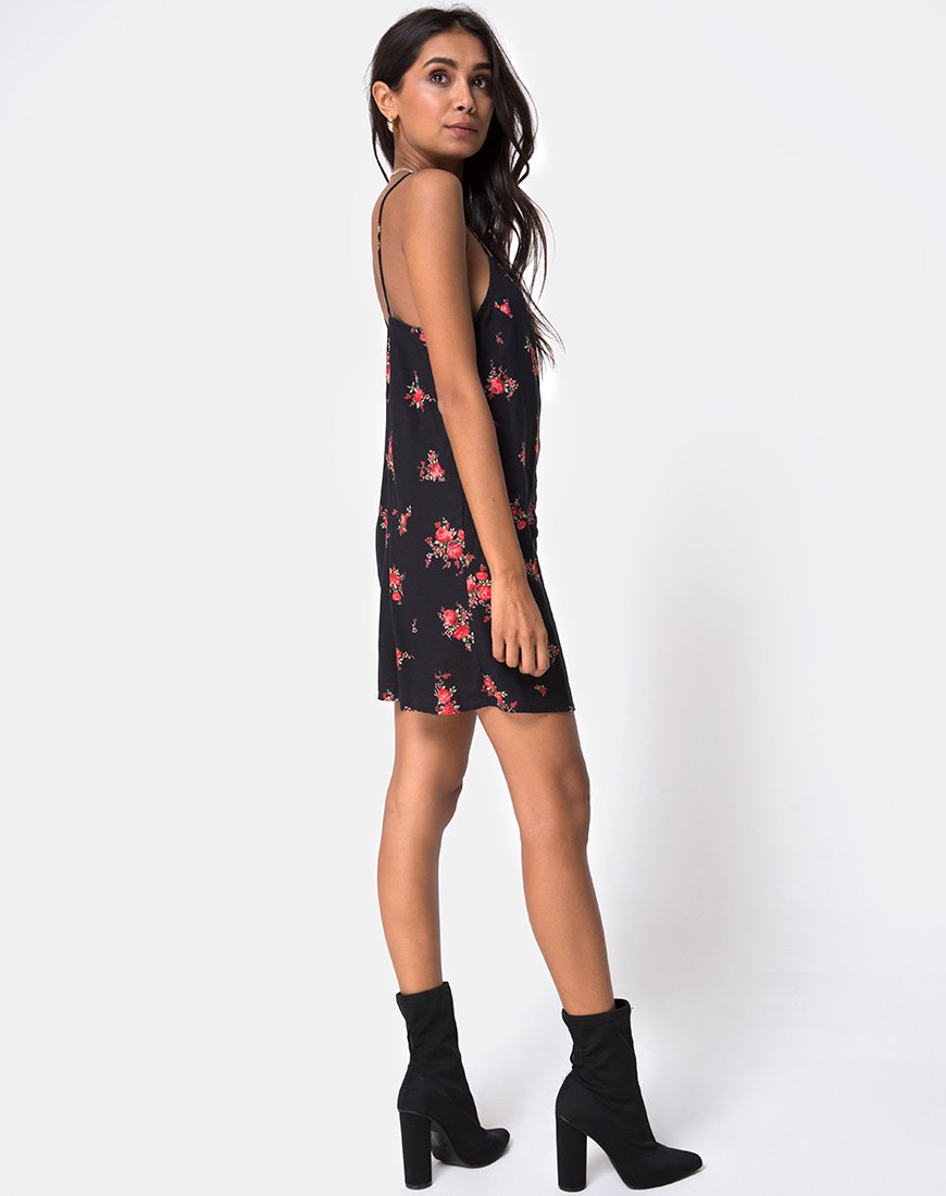 Image de Sanna Slip Dress in Soi Rose Black and Red