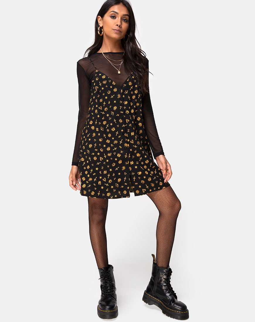 Image de Sanna Slip Dress in Mini Astro Black