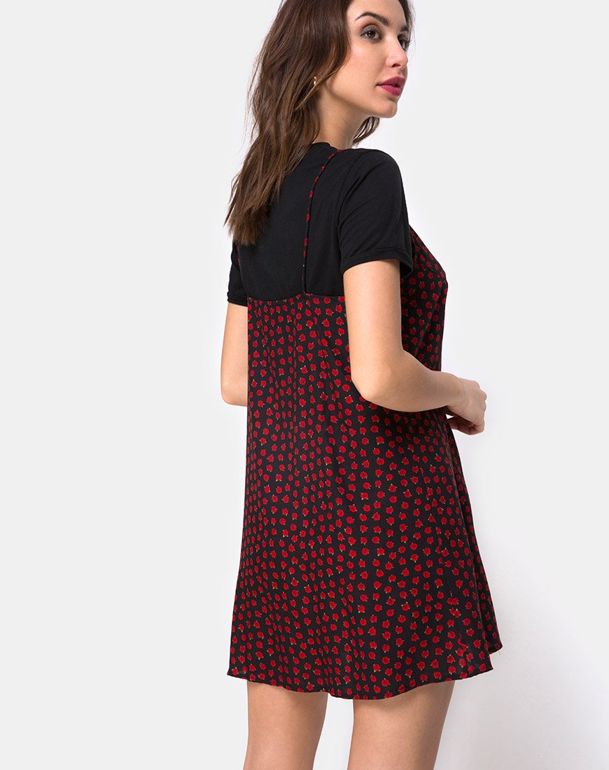 Image de Sanna Slip Dress in Dotty Rose Black