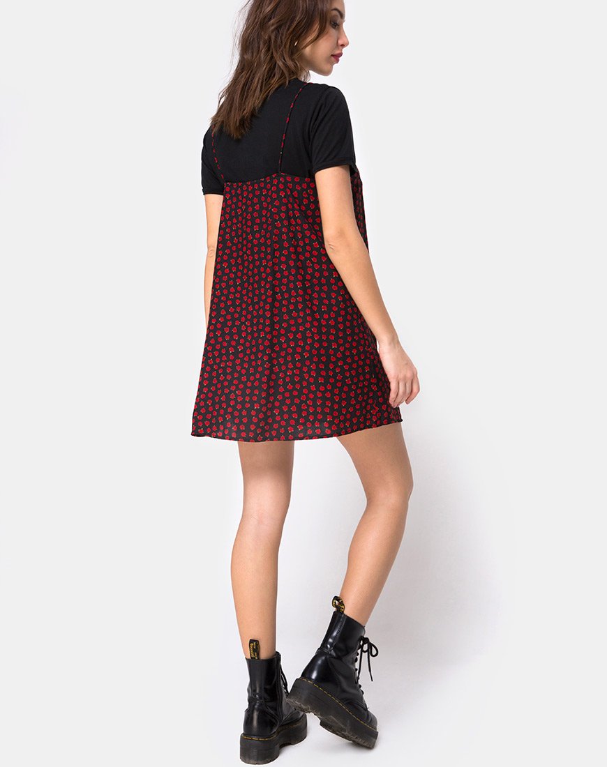 Image de Sanna Slip Dress in Dotty Rose Black
