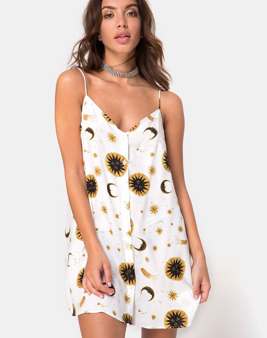 Robe à bretelles Sanna, crème céleste